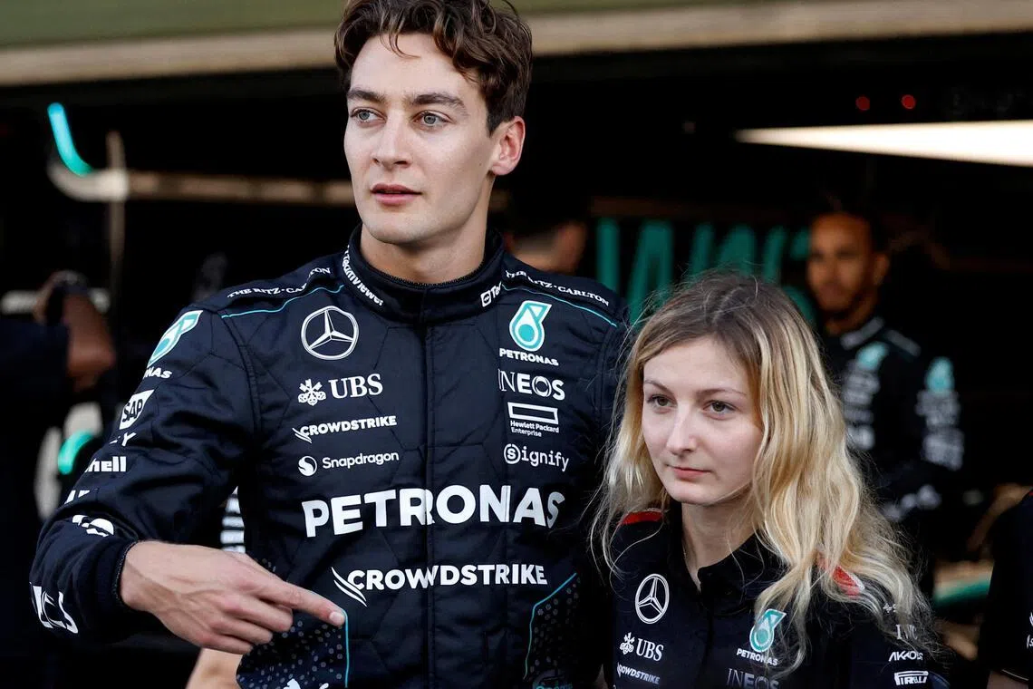 Mercedes finishes second last season, with George Russell (left) taking two wins. Doriane Pin (right) is the winner of last year’s all-female F1 Academy series.