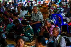 Displaced people are seen inside a shelter in Sisaket province, as Cambodia and Thailand each said the other had launched artillery attacks across contested border areas early on Sunday (Jul 27).