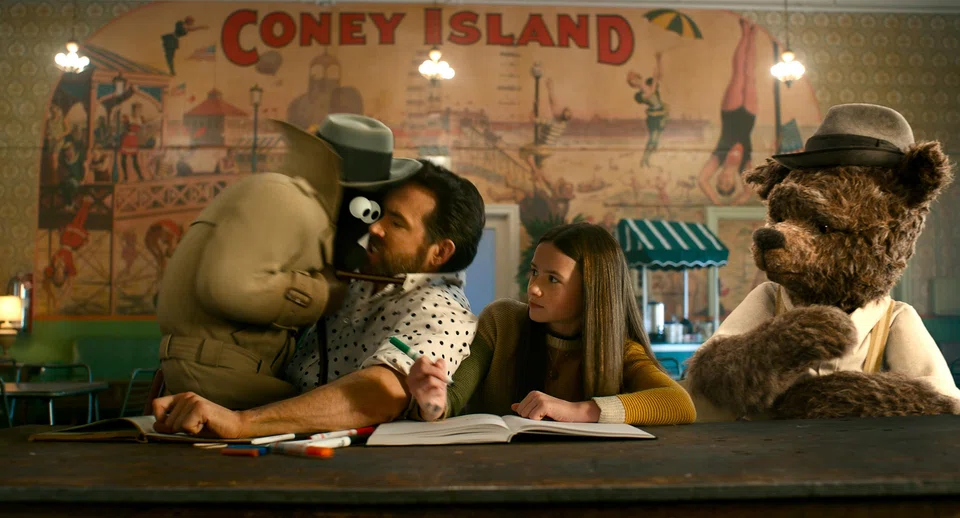 (From left) "If" stars Christopher Meloni, Ryan Reynolds, Cailey Fleming and Louis Gossett Jr