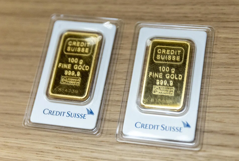 Gold bars from the Credit Suisse are seen in a shop in Zurich. The shocking collapse of Credit Suisse may well sully Switzerland’s banking reputation for decades to come.