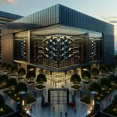 An AI-generated visual of a data centre. Tier 1 and Tier 2 data centres use vast amounts of water, up to 50 million litres a day.