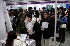A job fair in Beijing, China, March 14, 2026. 