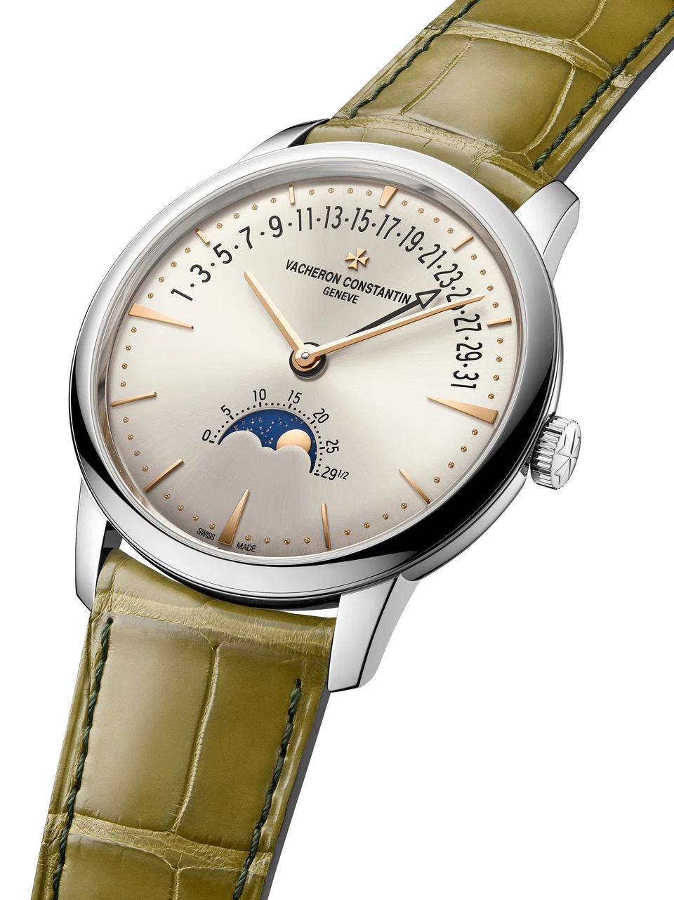 The 20-year-old Patrimony range is admired for its 1950s-style elegance, with thin bezels, baton hands and dauphine hour markers. 