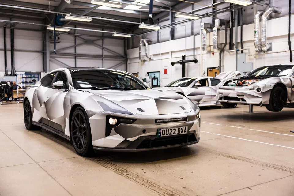 A Polestar 5 EV development prototype shown at the Polestar UK MIRA development facility.