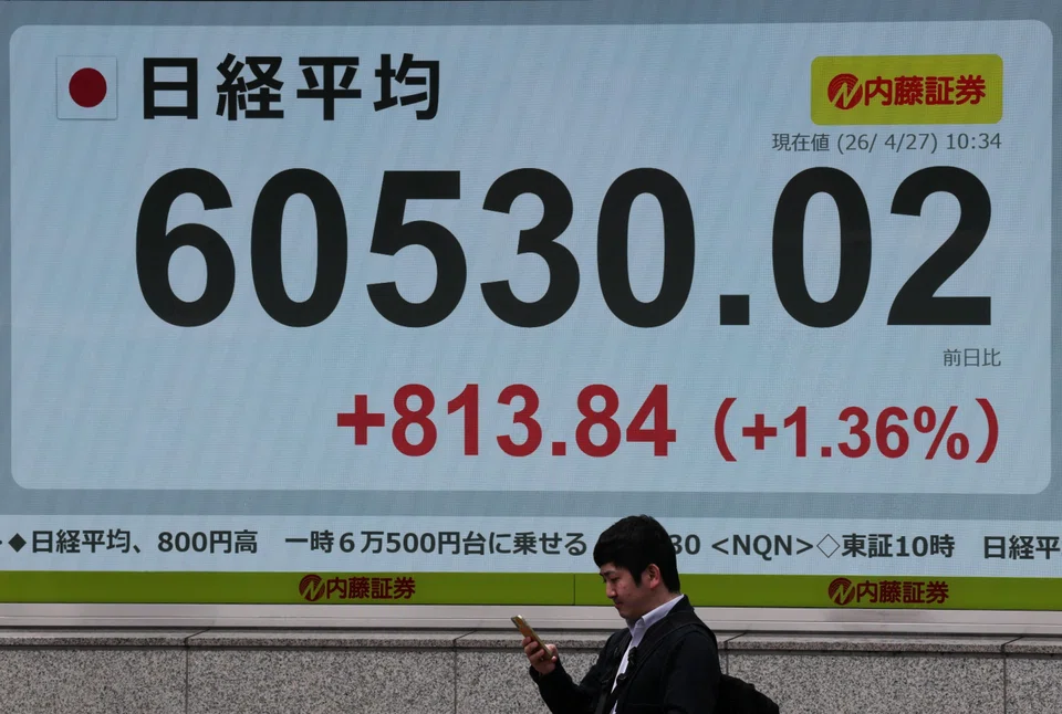The benchmark Nikkei 225 Index advanced 1.38 per cent to 60,540.57 on Monday morning.