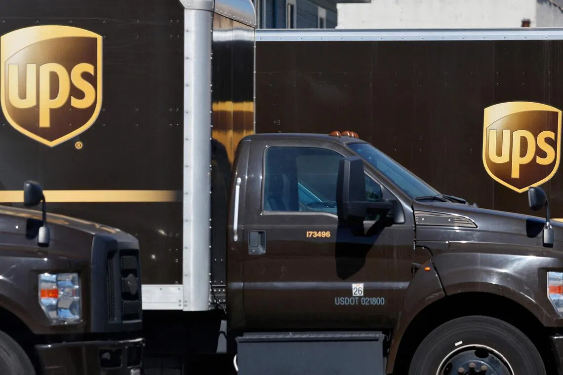 UPS reported profits of US$1.3 billion in the third quarter, down 14.8 per cent from the year-ago level. 
