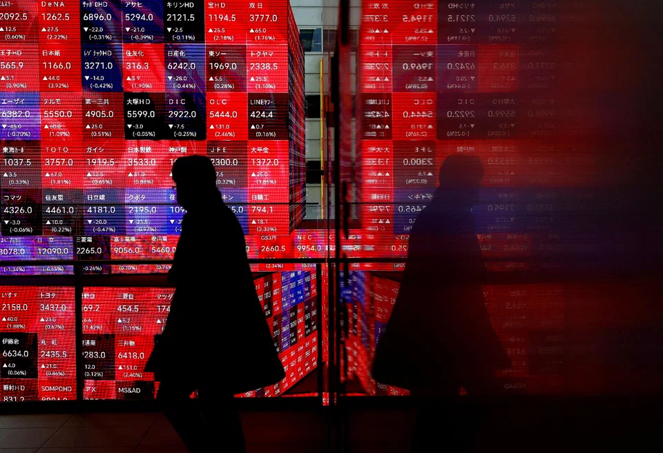 The Nikkei was down 1.7 per cent at 53,502.50, as of 0010 GMT on Friday.