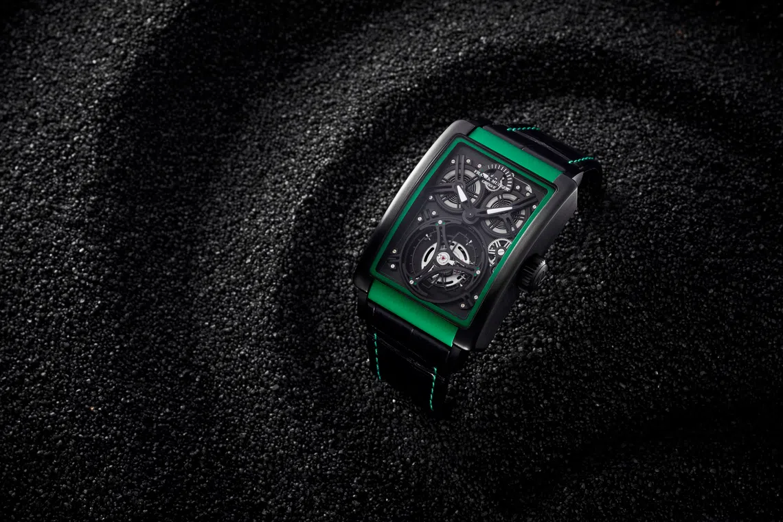 Franck Muller’s Giga tourbillon movement flaunts a large 20 mm cage.