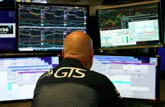 The Dow Jones Industrial Average fell 8.04 points, or 0.02 per cent, at the open to 33,656.98. 