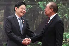 Singapore Prime Minister Lawrence Wong (left) has commended his Malaysian counterpart Anwar Ibrahim for steering Asean through “a very eventful year” as the bloc’s chair this year.