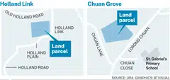 The confirmed sites at Holland Link and Chuan Grove can potentially yield 785 units.