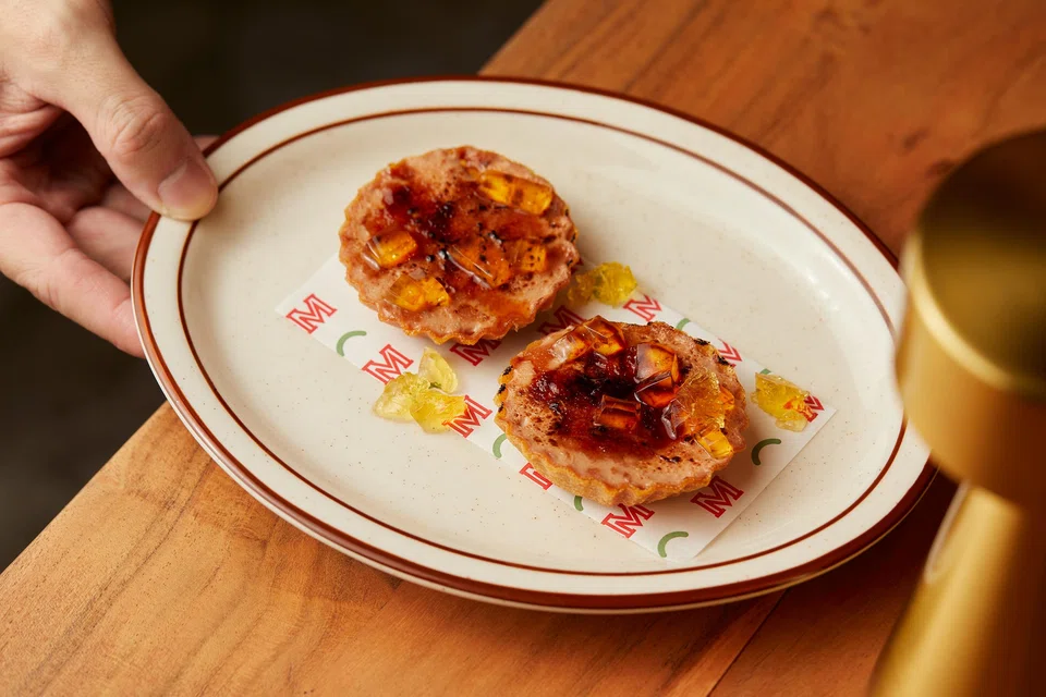 Tarteleta features chicken liver mousse with a crisp sugar coating.