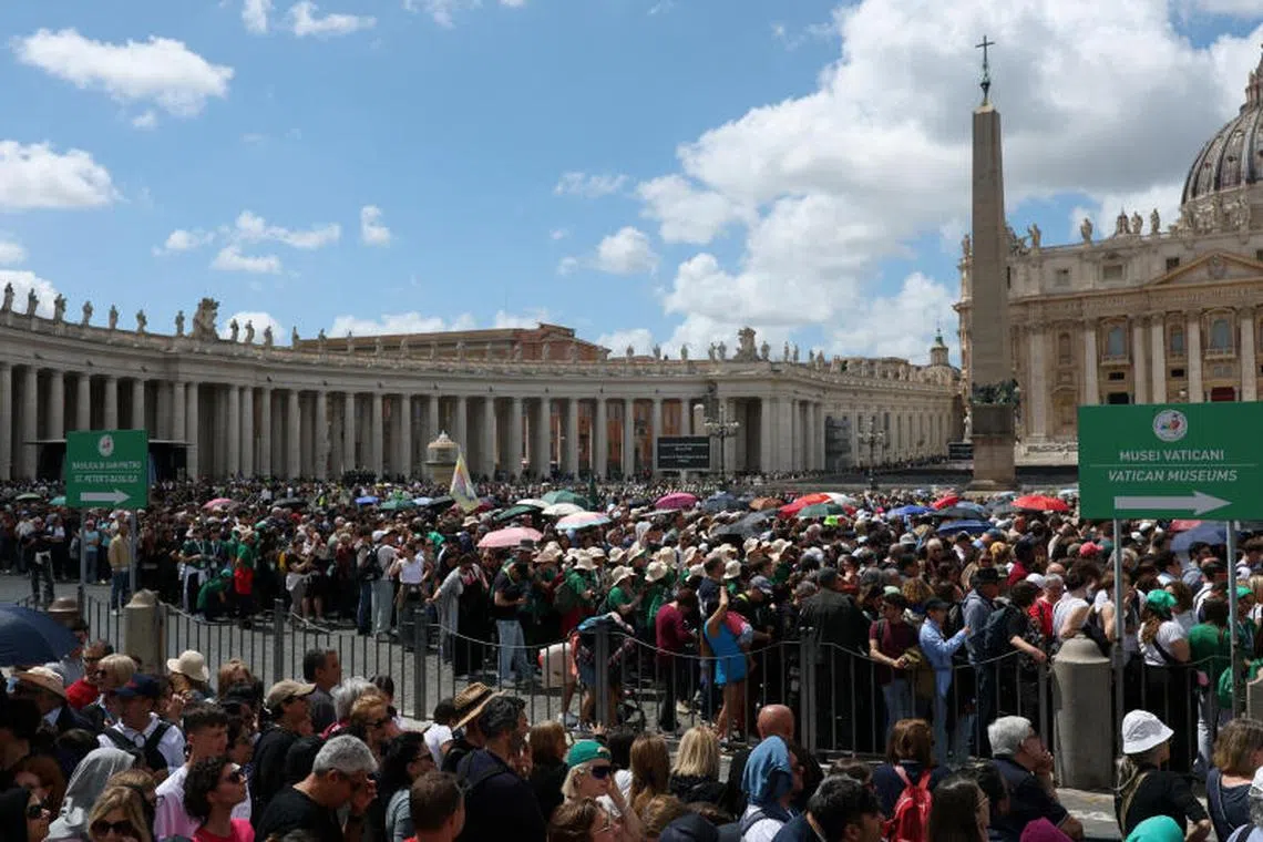Throughout the day, vast crowds of people had packed the wide avenue leading to the basilica, pilgrims and tourists mingling with Italians enjoying a public holiday.