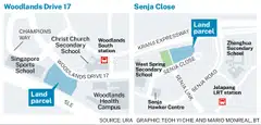 The two state-land sites at Senja Close and Woodlands Drive are expected to yield around 715 new private homes. 