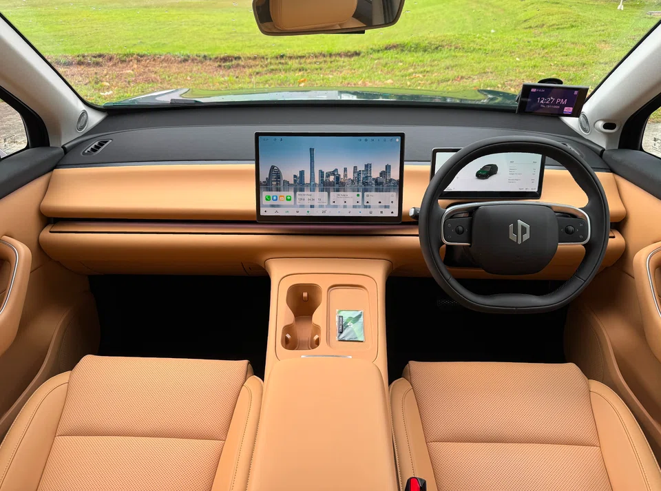 The cabin is minimalist and looks modern.