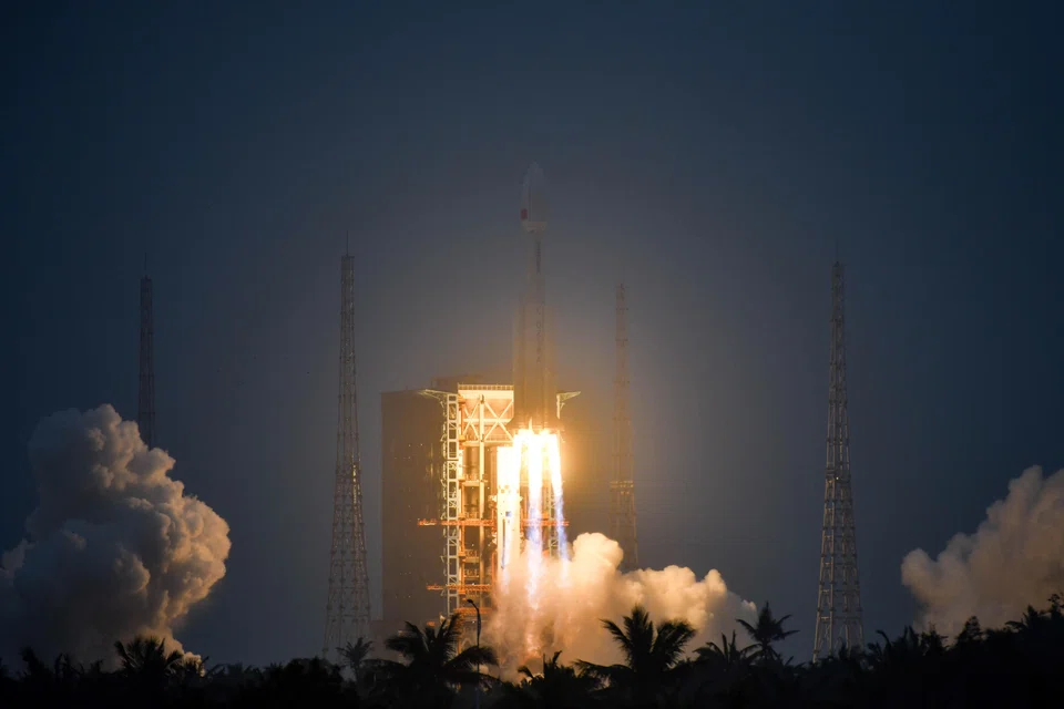 A Long March 8A rocket, carrying a group of low-Earth orbit satellites, takes off for its maiden flight from the Wenchang Space Launch Center in Hainan province on  Feb  11.