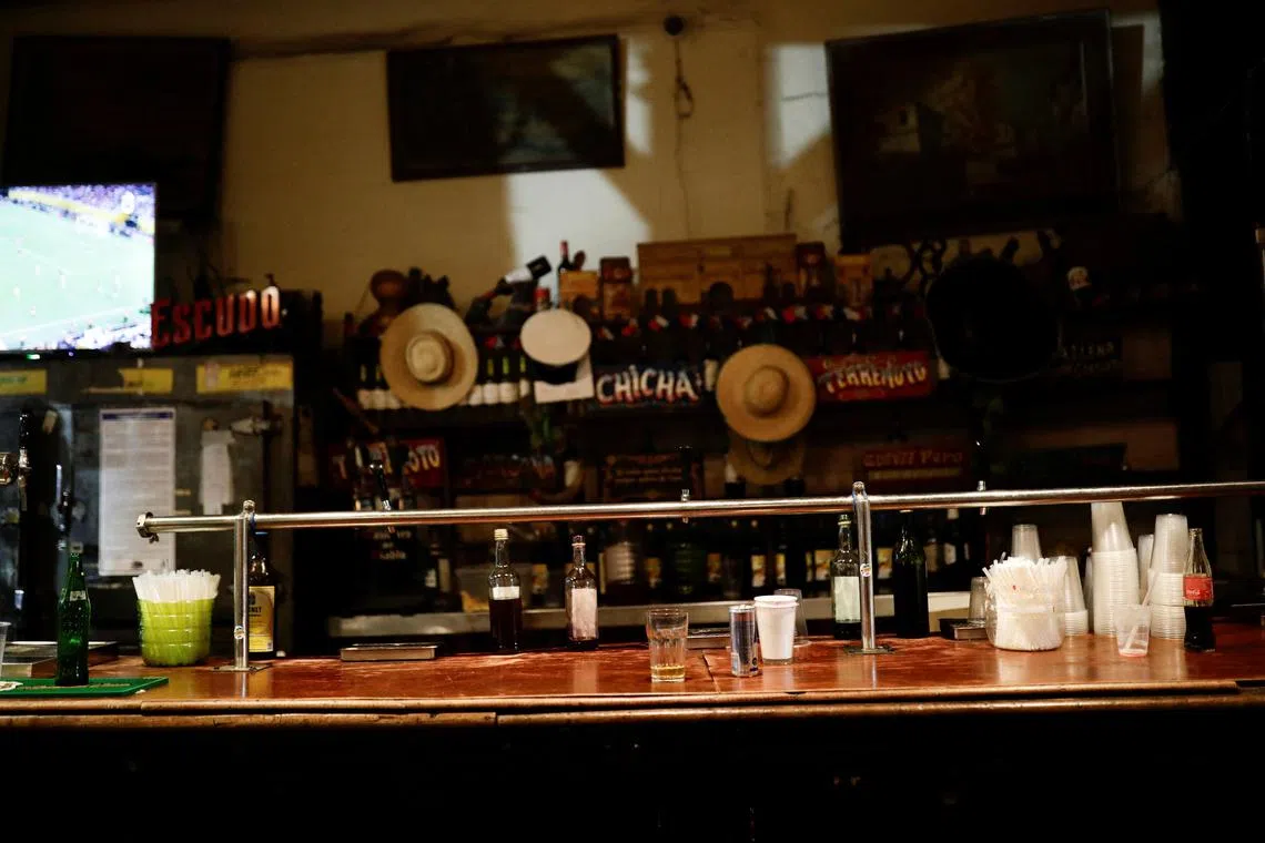 An empty bar in Santiago, Chile. The Chilean economy, once the wonder of Latin America, has barely been growing in recent years, and the investment boom of the 1990s and 2000s is long past.