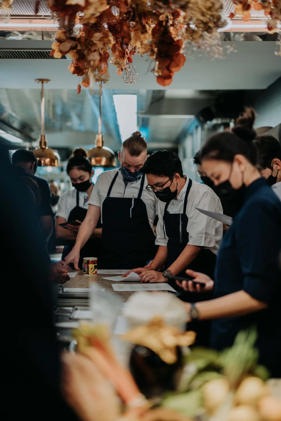 Pre-service meeting at Restaurant Zen.