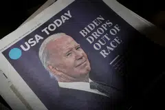 The Jul 21 front page of USA Today following US president Joe Biden's announcement that he is dropping his reelection bid. 