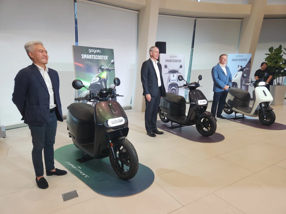 From left: Cycle & Carriage Singapore's managing director Wilfrid Foo; Gogoro's chief financial officer Bruce Aitken; and Cycle & Carriage Singapore's general manager, business development, Adrian Short. 