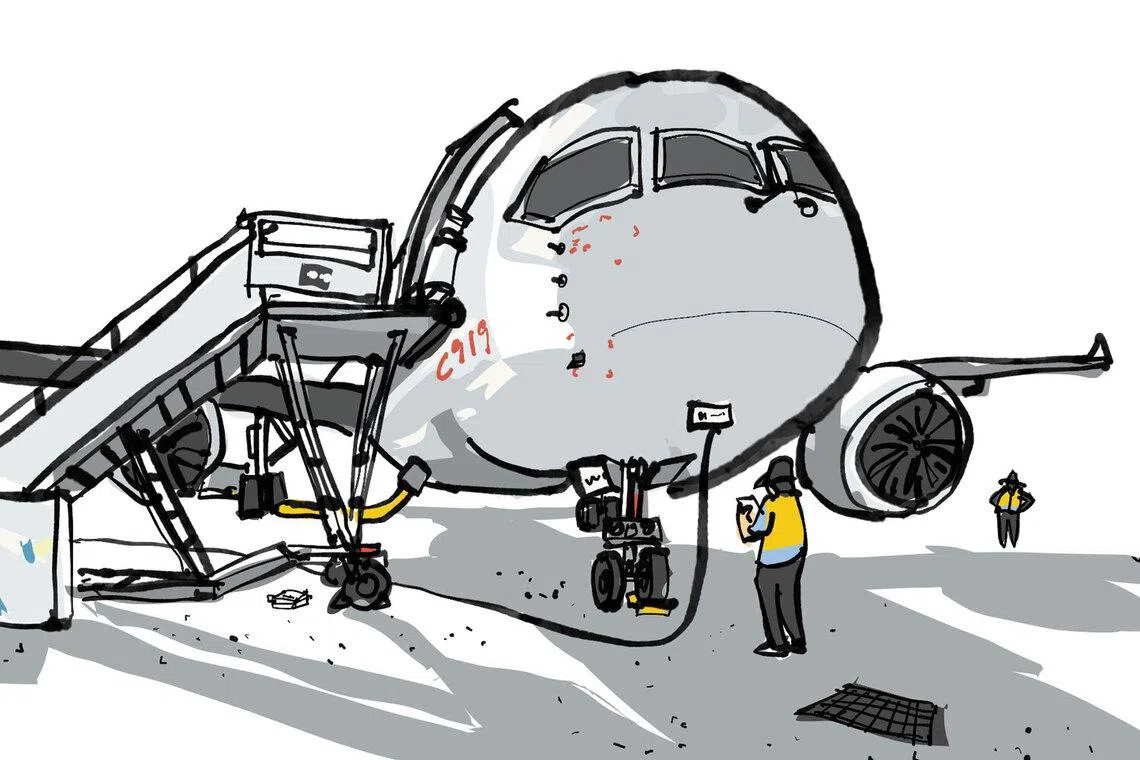 Sketch of Comac C919 at the Singapore Airshow 2026