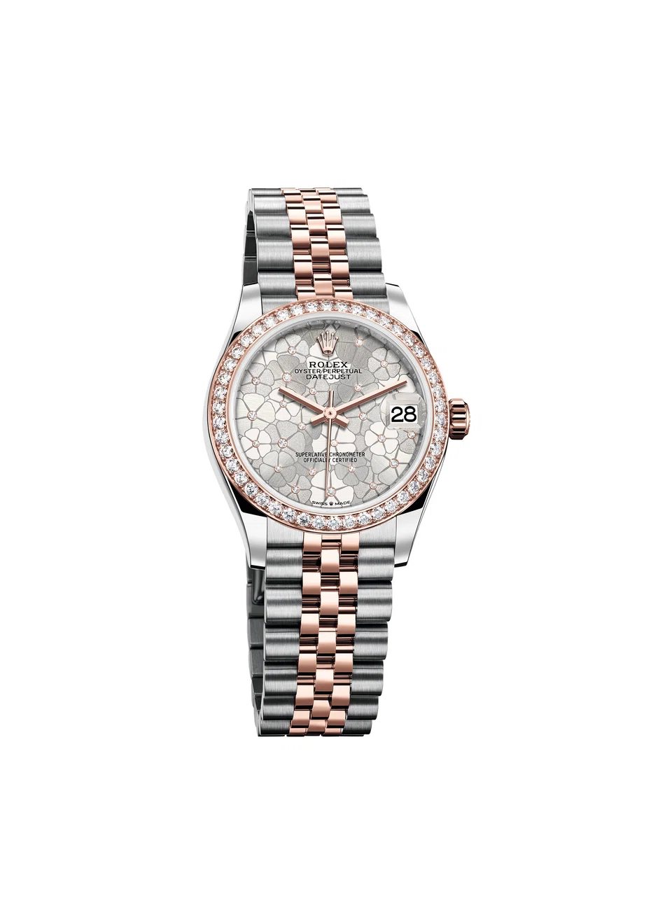 Oyster Perpetual Datejust 31 Everose Rolesor with Jubilee bracelet.