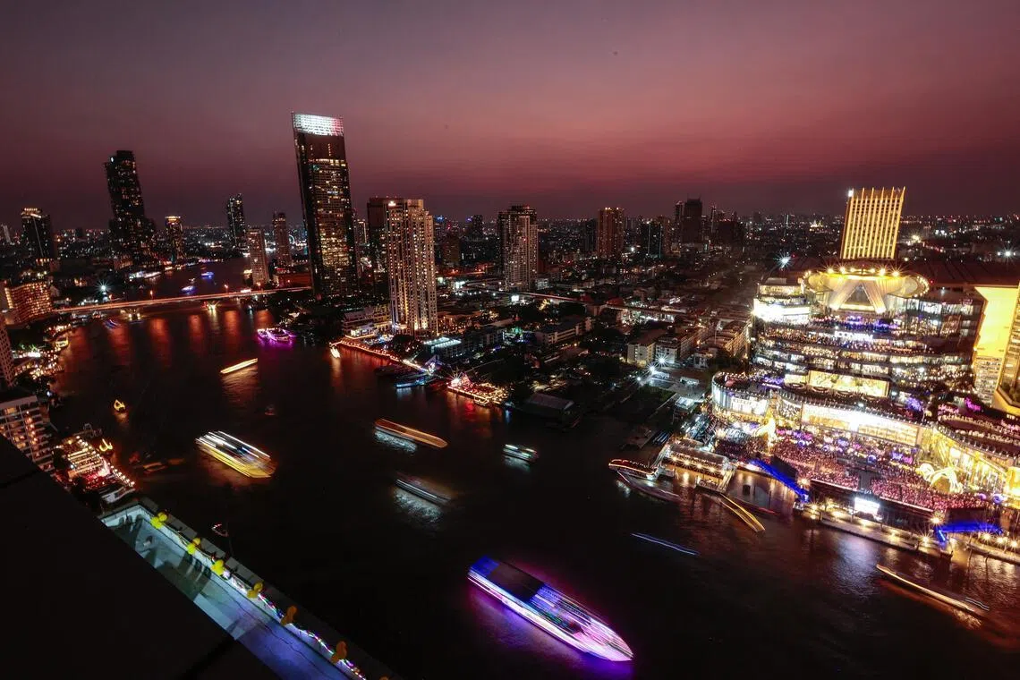 Iconsiam, a popular spot for New Year fireworks, at twilight on New Year's Eve in Bangkok, Thailand, December 31, 2025. REUTERS/Patipat Janthong