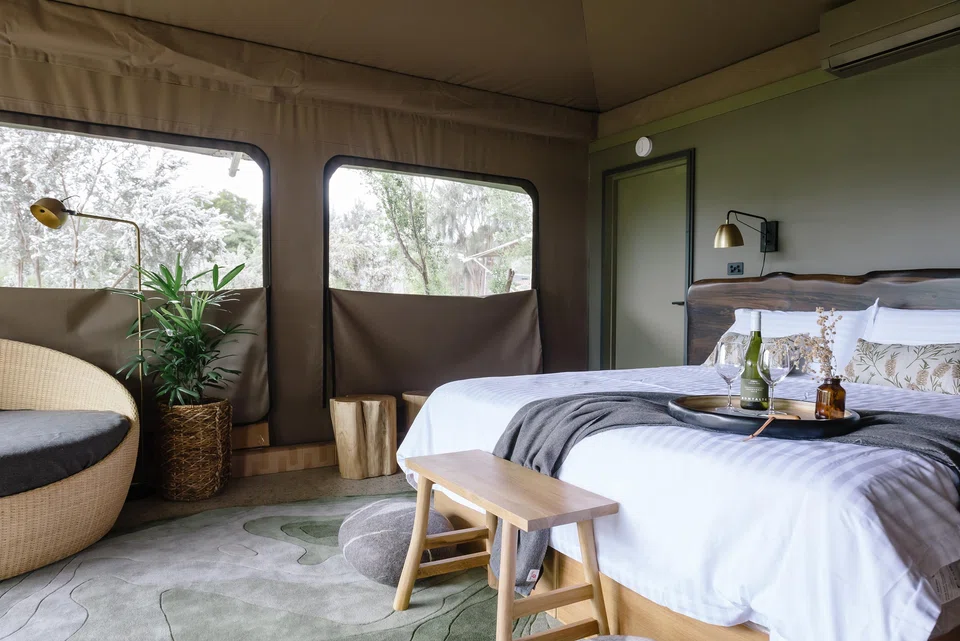 Peninsula Hot Springs offers glamping stays and modern luxuries.