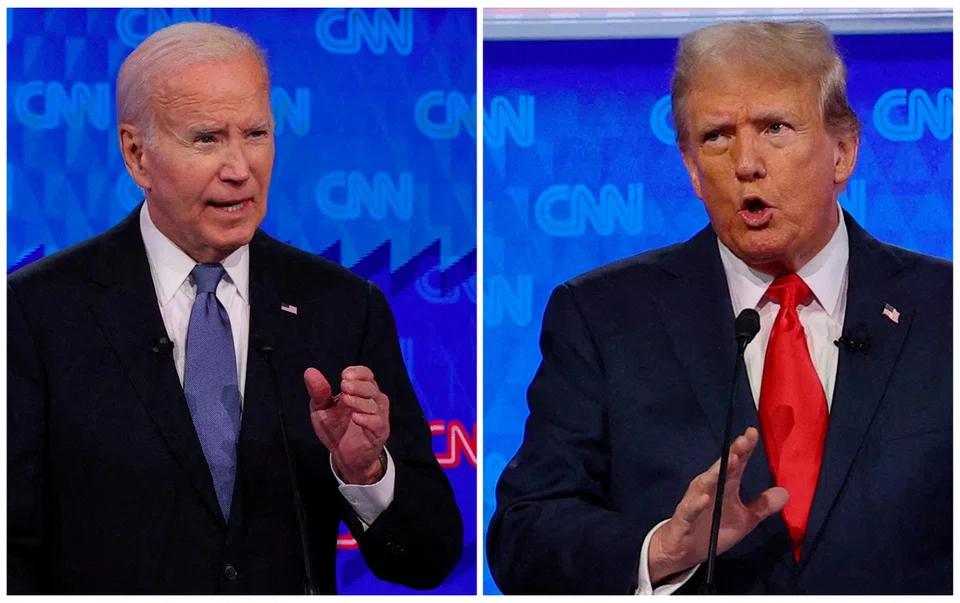 US Presidential Republican nominee Donald Trump (right) entered July in a better financial position than US President Joe Biden (left) — and Republicans were able to gain that upper hand largely because of Trump’s felony conviction.