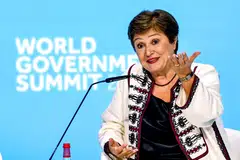 IMF chief Kristalina Georgieva says headline inflation for advanced economies was 2.3 per cent in the final quarter of 2023, down from 9.5 per cent just 18 months ago, and the downward trend is expected to continue in 2024.