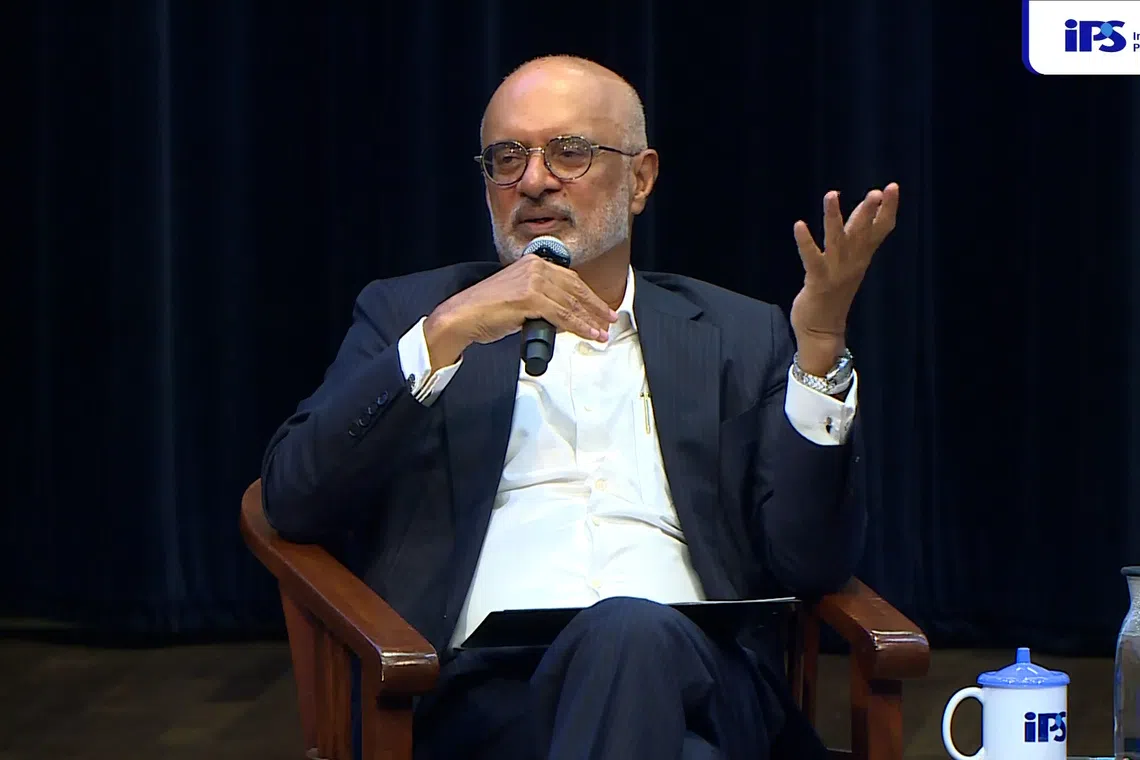 At the IPS-Nathan Lecture on Nov 3, 2025, Piyush Gupta argued that the shift to a digital economy necessitates a reconfiguration of the current framework, processes and mindset. The structural shift will involve the entire ecosystem. PHOTO: IPS