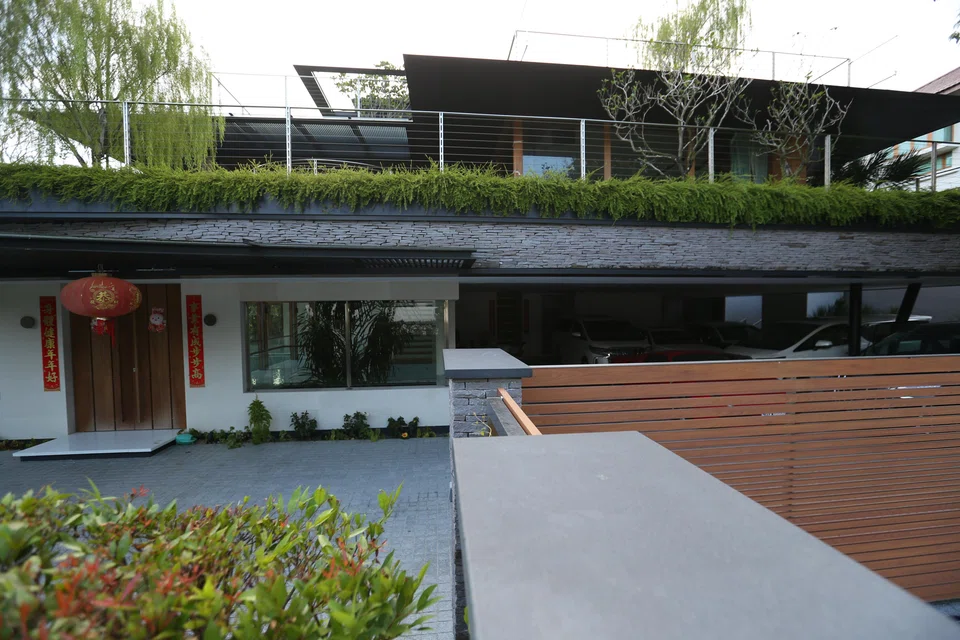 The hilltop GCB in Nassim Road where Su Baolin, one of the 10 suspects in the money-laundering case, resided. 