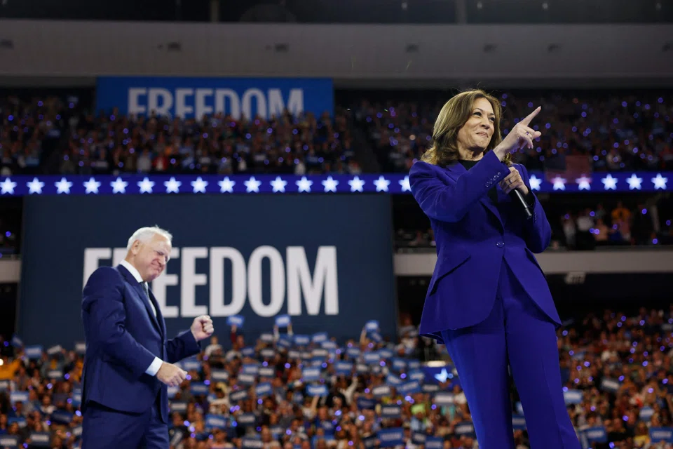 It is clear that Democratic presidential candidate Kamala Harris (right) and her running mate Minnesota governor Tim Walz have dramatically reshaped this year’s race to the White House, flipping within weeks the narrative of the 2024 election.