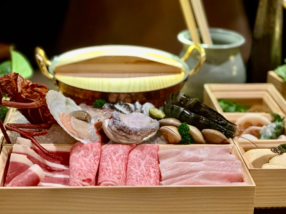 The premium set features fresh rock lobster, cod and abalone.