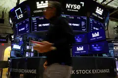 The Dow Jones Industrial Average fell 185.2 points, or 0.44 per cent, at the open to 41956.34. 