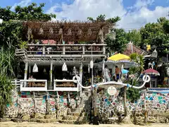 A seaside restaurant on Nusa Lembongan, an island located southeast of Bali, in Indonesia.