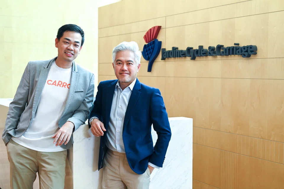 Carro CEO Aaron Tan (left) will join the board of Republic Auto, while Jardine C&C managing director of direct motor interests Wilfrid Foo (right) will join the board of Carro. 
