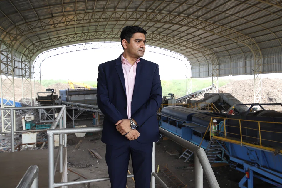 Blue Planet co-founder and CEO Prashant Singh at the site of a dumpyard reclamation project in Chennai.  The company was set up in 2017, when its four founders saw “a lot of action” ahead for sustainability and climate change in the Asia-Pacific.