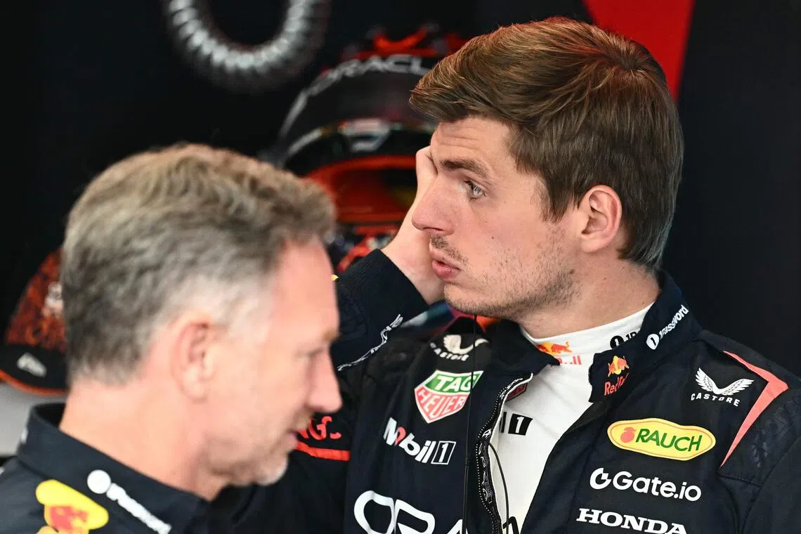 Dutchman Verstappen (right) has 67 GP wins but he has never taken the chequered flag at the bumpy Marina Bay Street Circuit.