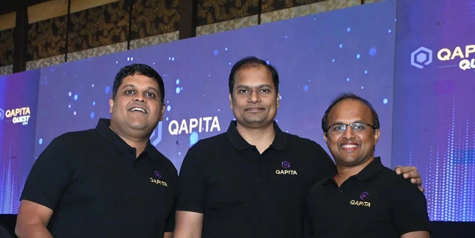 From left: Chief executive Ravi Ravulaparthi, chief technology officer Vamsee Mohan Kamabathula, and chief operating officer Lakshman Gupta. The three co-founded Qapita.