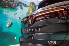 An electric vehicle from VinFast, a Vietnamese automaker producing electric cars and SUV on display at a showroom in California. Last December, VinFast filed for a US listing, which was once reported to help the company raise about US$2 billion.