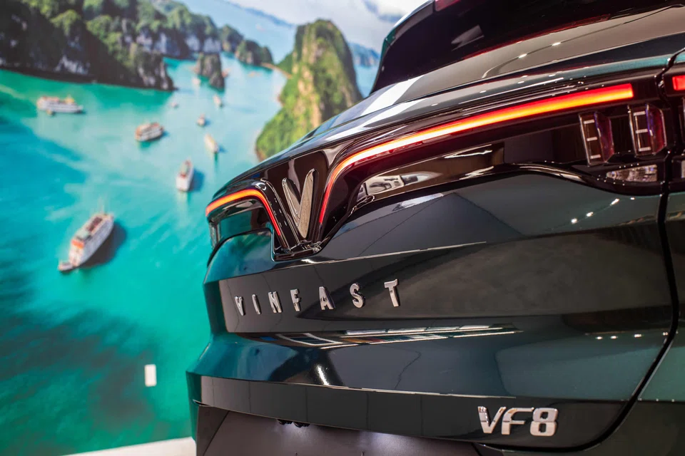 An electric vehicle from VinFast, a Vietnamese automaker producing electric cars and SUV on display at a showroom in California. Last December, VinFast filed for a US listing, which was once reported to help the company raise about US$2 billion.