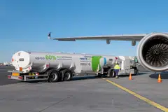 A Finnair plane being refuelled with sustainable aviation fuel at Helsinki-Vaanta Airport in Finland. According to the report, South-east Asia has enough bio-based feedstock resources to produce 45.7 million tonnes of sustainable aviation fuel by 2050.