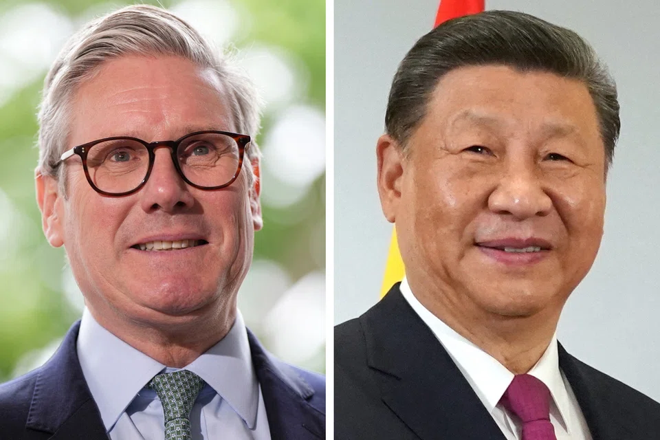 Chinese President Xi Jinping (right) told British Prime Minister Keir Starmer during a phone call that he hoped Britain would “look at China objectively and rationally”.