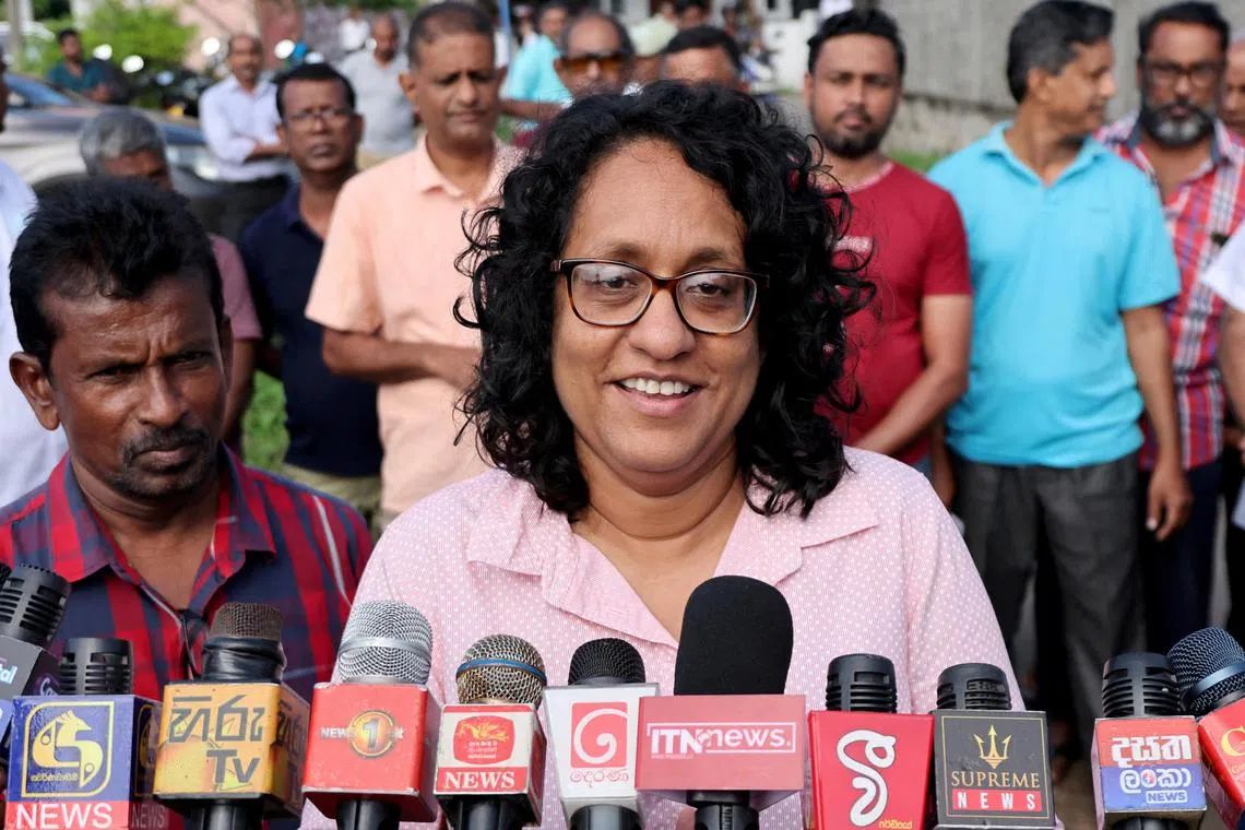 Dissanayake comfortably won the island’s presidential election in September and named Amarasuriya (top) as prime minister.