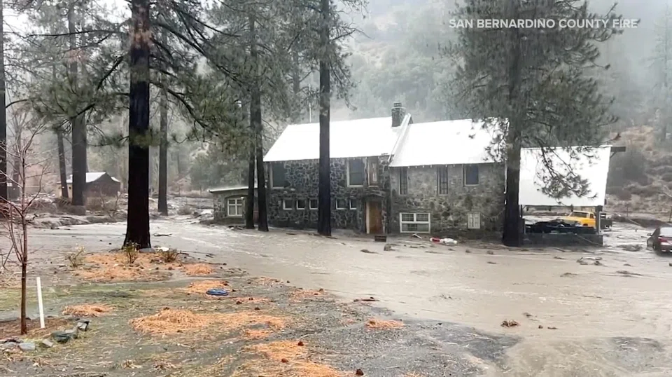 Heavy rains, mudslides and flooding prompt road closures in California.