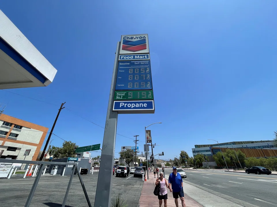 US retail petrol prices also touched a record national average of US$4.622 a gallon, according to AAA gas prices data.