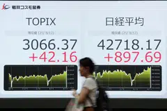 Japan’s Nikkei was up on Monday, posting a new record high and adding to gains on Friday after better-than-expected economic growth data.