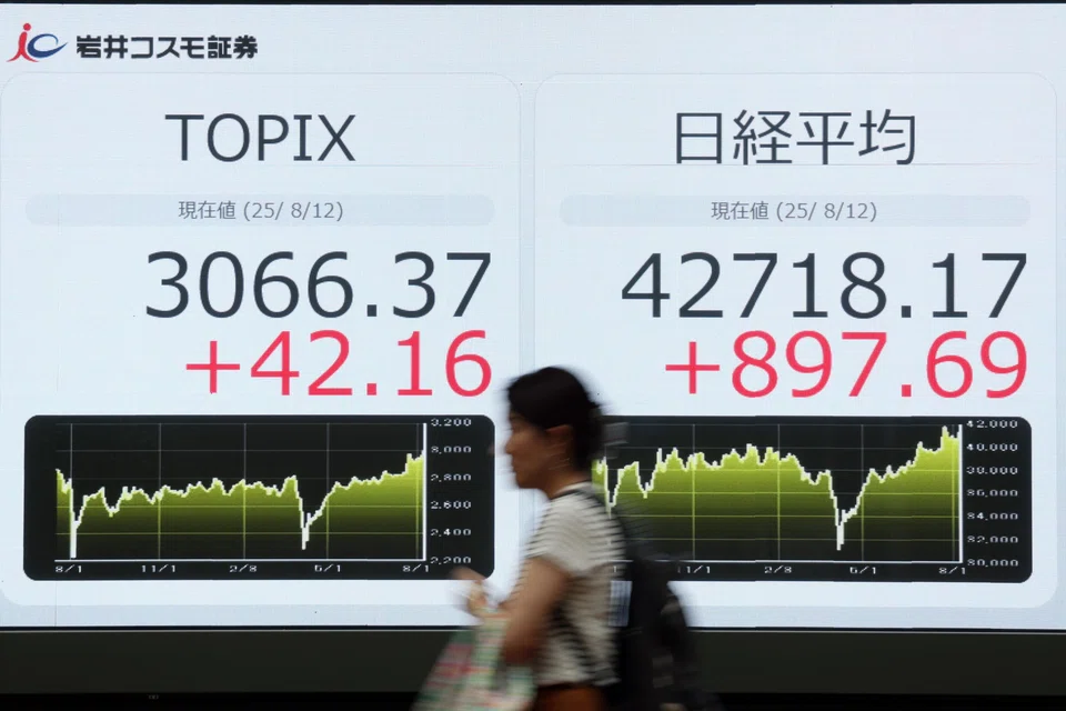 Japan’s Nikkei was up on Monday, posting a new record high and adding to gains on Friday after better-than-expected economic growth data.