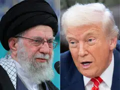US President Donald Trump (right) said in an interview with NBC News on Feb 4, 2026, that Iran's supreme leader Ayatollah Ali Khamenei (left) should be "very worried," as the US builds up its military forces in the region.